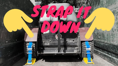 Securely strap down your Ride on mower or ATV with Erickson Tie Downs | Catch Pro Australia