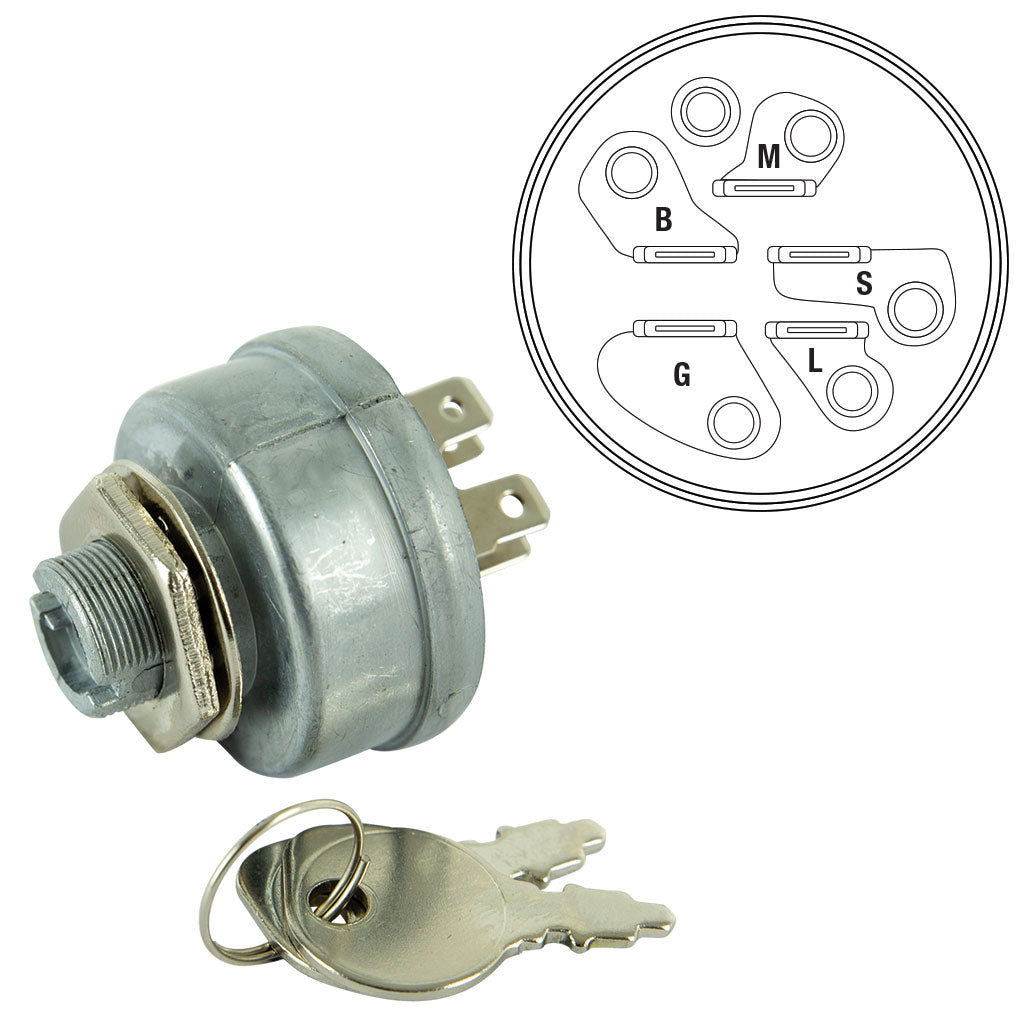 STARTER IGNITION SWITCH 5 SPADE TERMINAL SUITS SWT1036