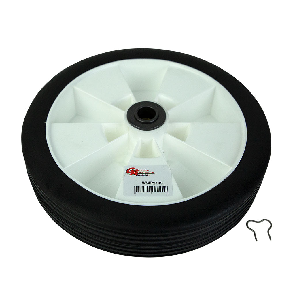 PLASTIC WHEEL ASSEMBLY 8" W/ BEARING & 9/16" BUSH