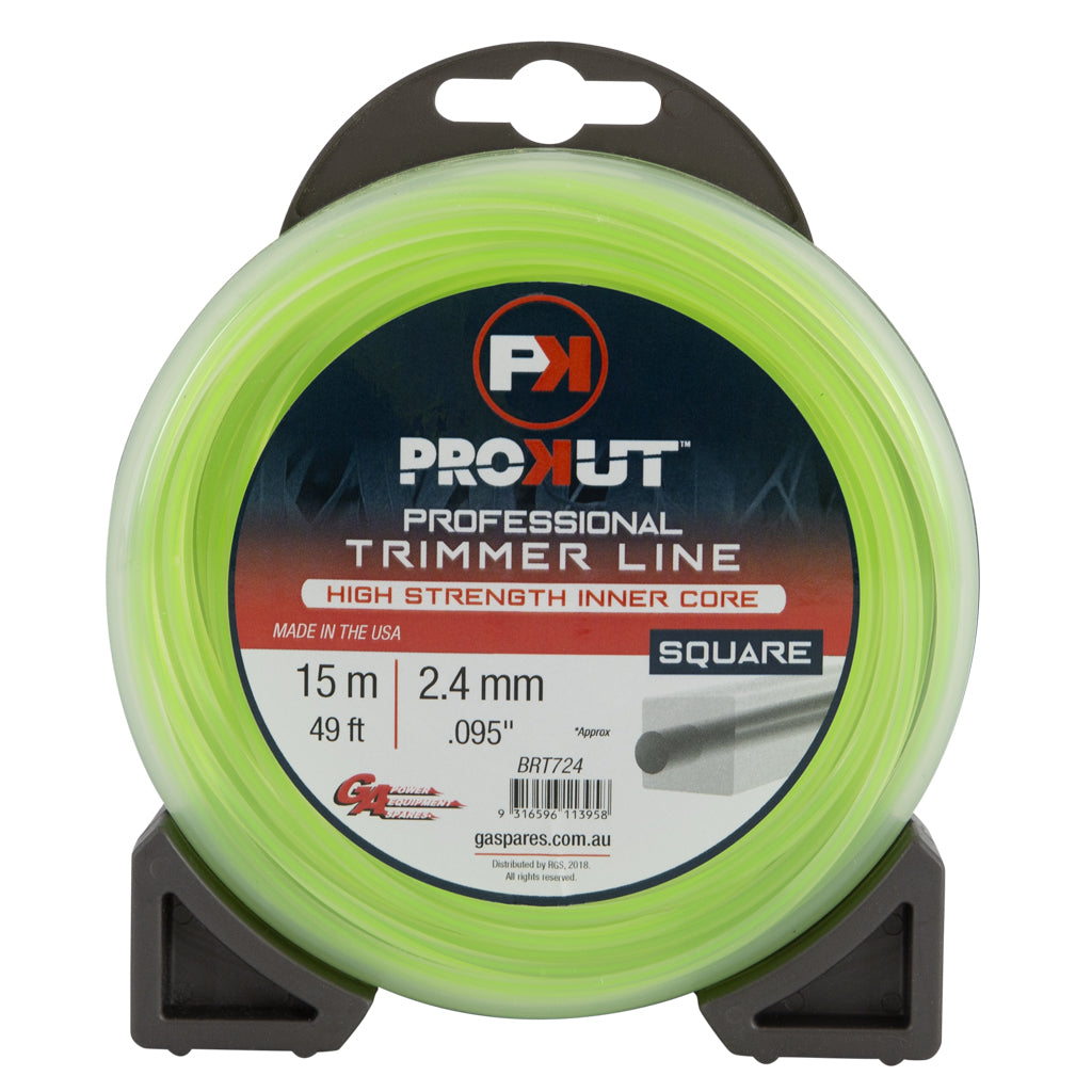 PROKUT TRIMMER LINE SQUARE GREEN .095 2.4MM 49'