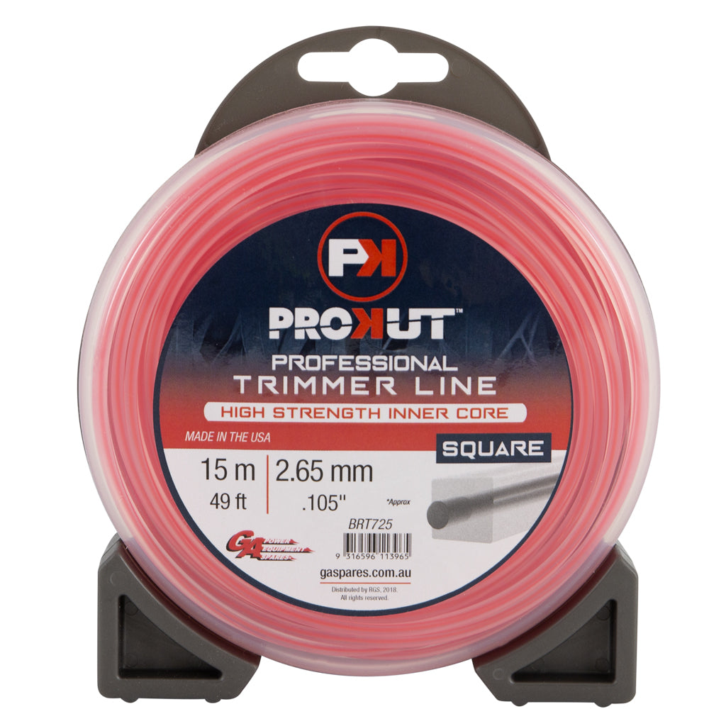 PROKUT TRIMMER LINE SQUARE PINK .105 2.65MM 49'