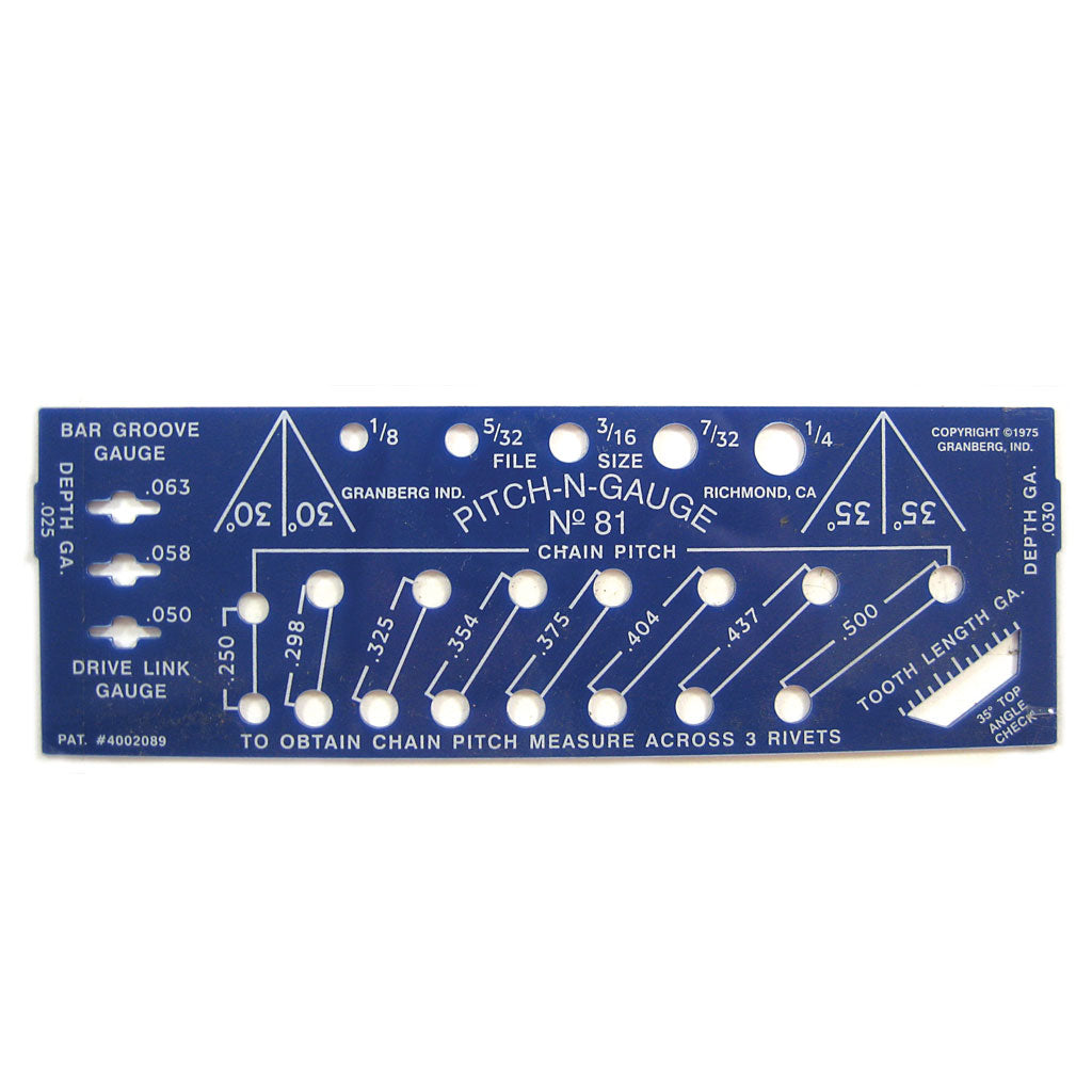 PITCH / GAUGE TOOL FOR CHAINSAWS IDENTIFIES 8 DIFF