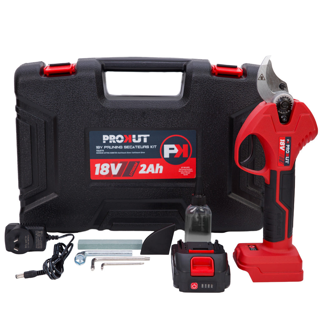 PROKUT 18V BATTERY POWERED PRUNING SECATEURS KIT