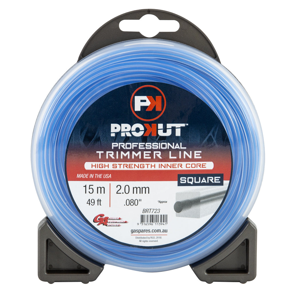 PROKUT TRIMMER LINE SQUARE BLUE .080 2.0MM 49'