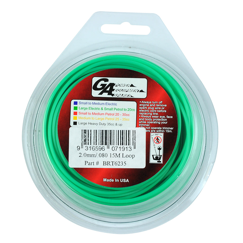 PRO FIT TRIMMER LINE GREEN .080" / 2.00MM CARDED LOOP