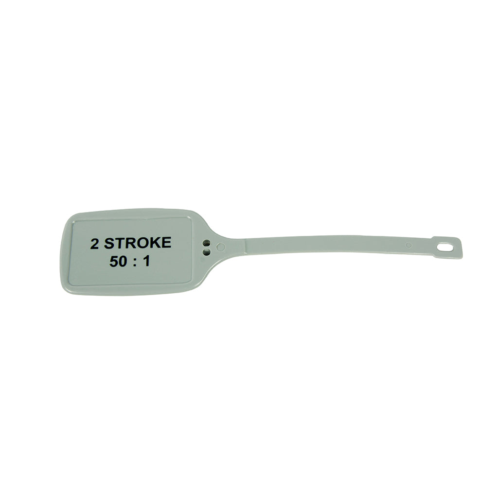 IDENTIFICATION & FUEL TAGS 2-STROKE 50:1 PLASTIC GREY