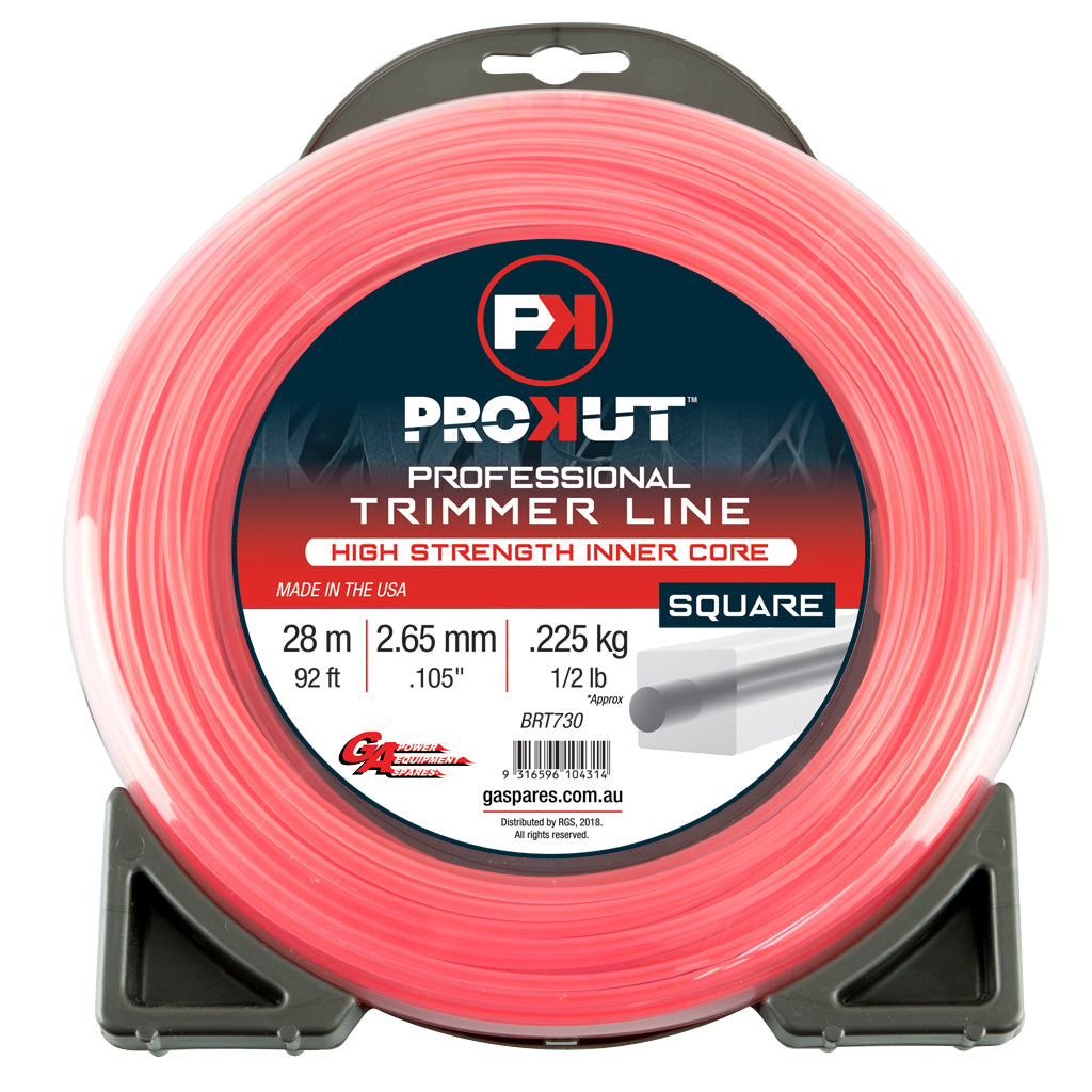 PROKUT TRIMMER LINE SQUARE PINK .105 2.65MM 1/2 LB