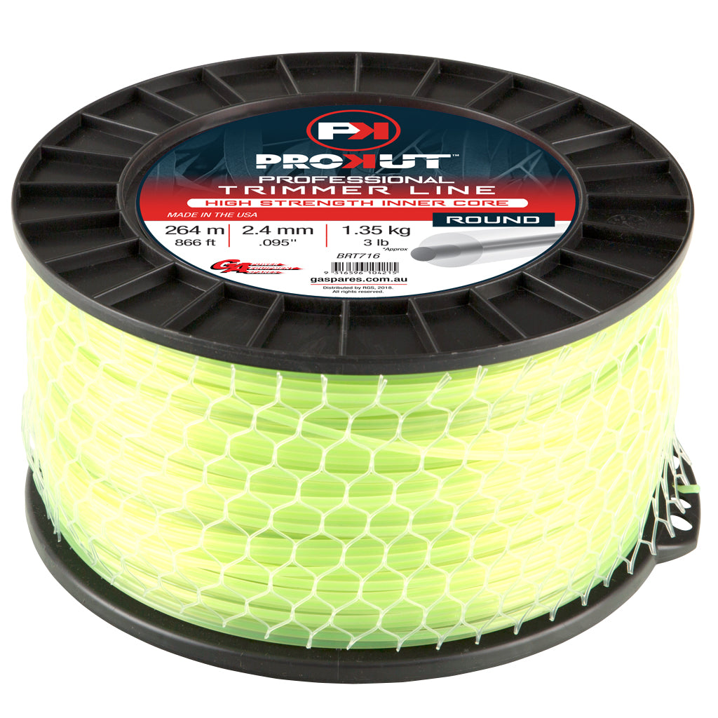 PROKUT TRIMMER LINE ROUND GREEN .095 2.4MM 3LB